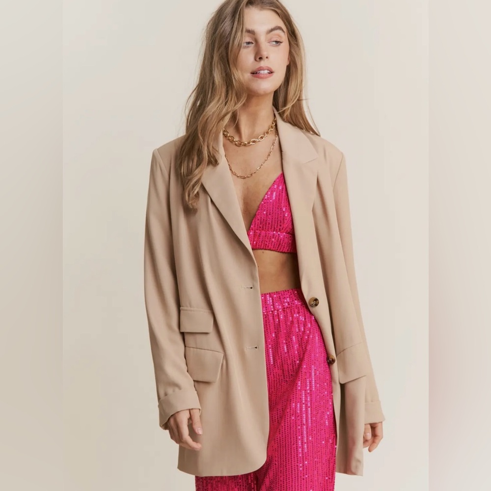 Taupe oversized blazer